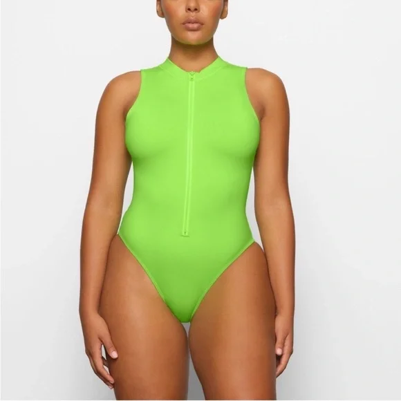 SKIMS Neon Green One Piece Swimsuit - Picture 4 of 14